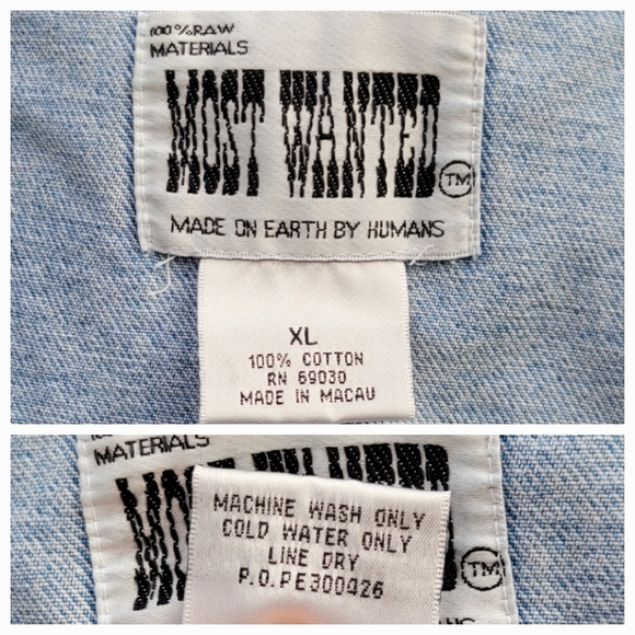 Vintage 90s y2k Blue Jean Cotton Denim Classic Distressed Faded Trucker Jacket - Picture 3 of 5